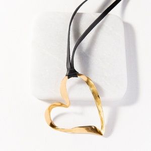 Ink & Alloy Leather Heart Necklace